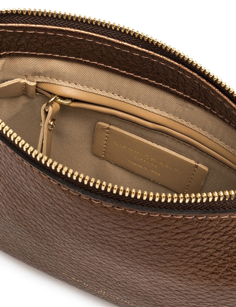 borsa pelle brooke bronzo - gianni chiarini - clutch