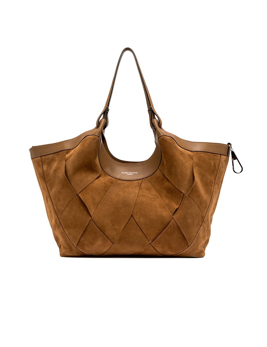 borsa pelle dua intreccio caramel - gianni chiarini - shopper