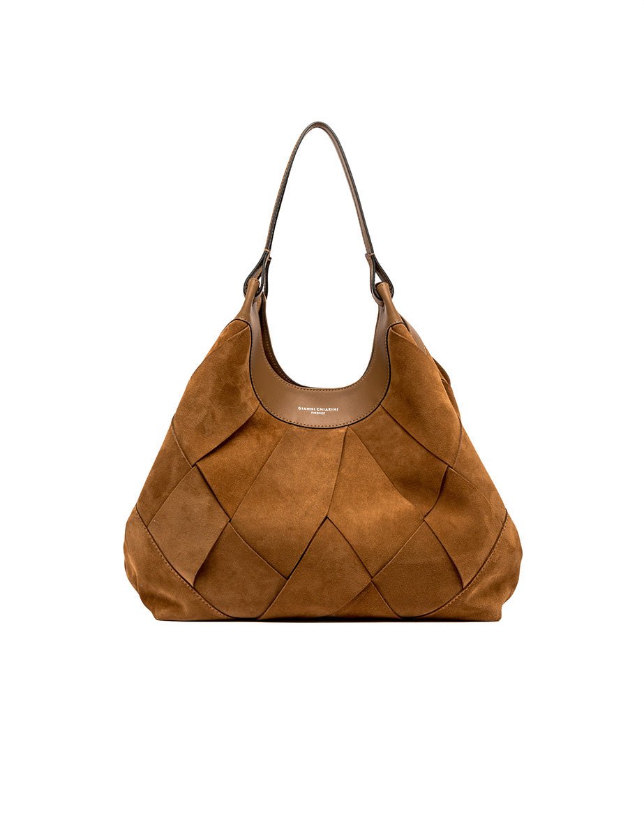 borsa pelle dua intreccio caramel - gianni chiarini - shopper