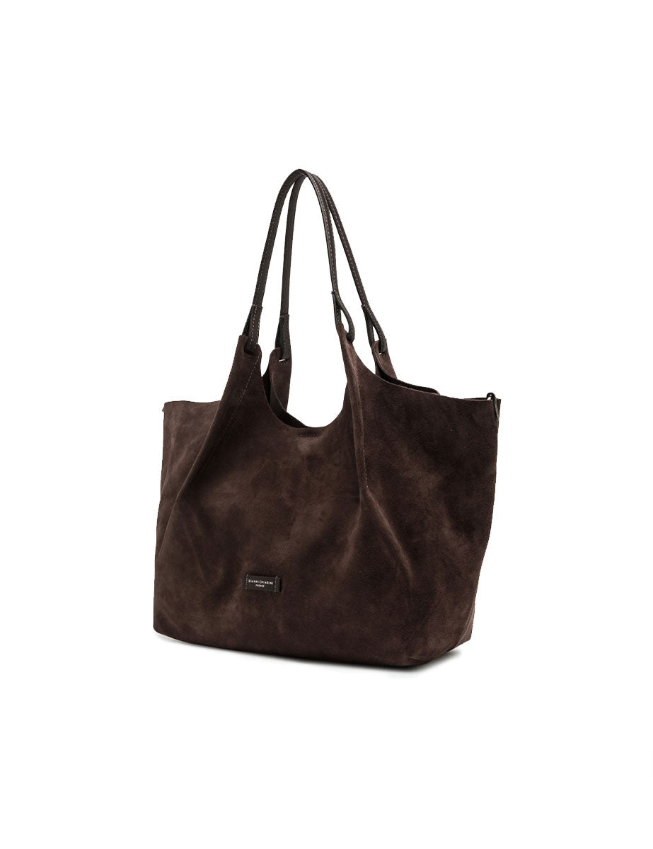 borsa pelle dua marrone scuro - gianni chiarini - shopper