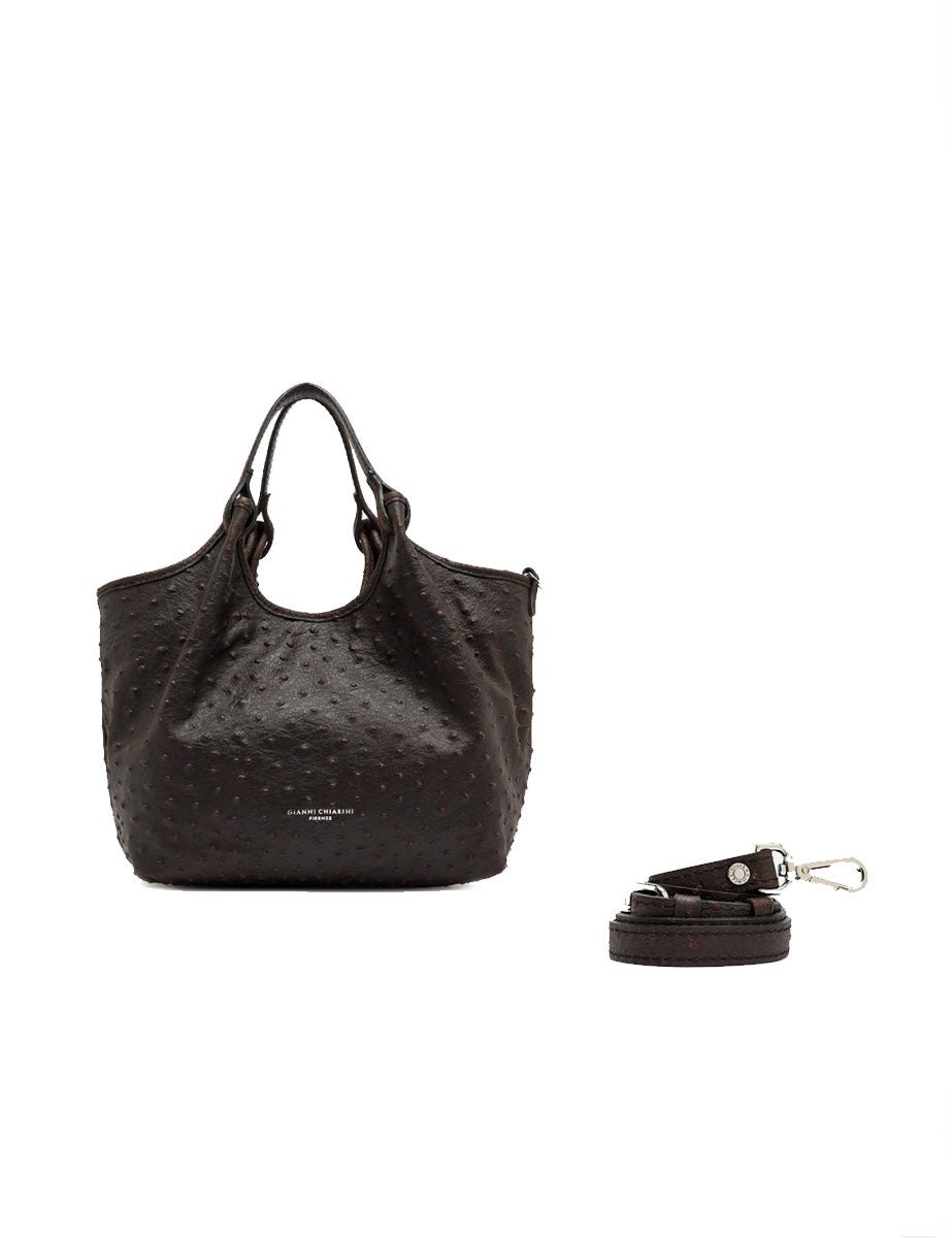 borsa pelle dua marrone scuro - gianni chiarini - shopper