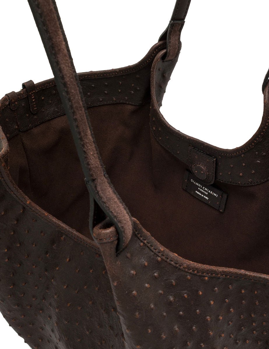borsa pelle dua marrone scuro - gianni chiarini - shopper