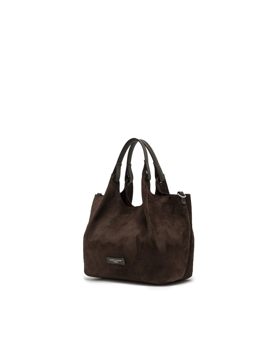 borsa pelle dua marrone scuro - gianni chiarini - shopper