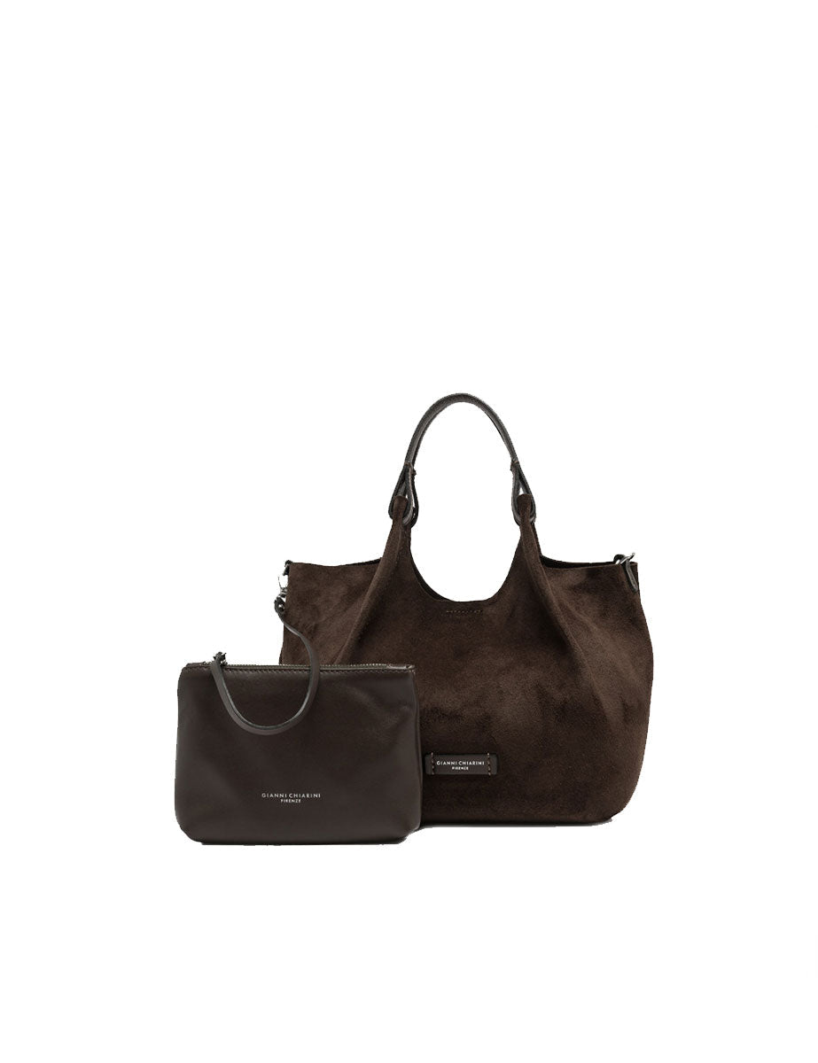 borsa pelle dua marrone scuro - gianni chiarini - shopper