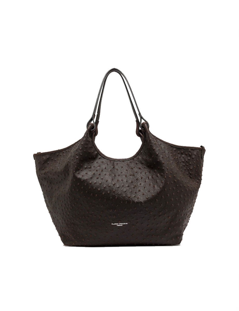 borsa pelle dua marrone scuro - gianni chiarini - shopper