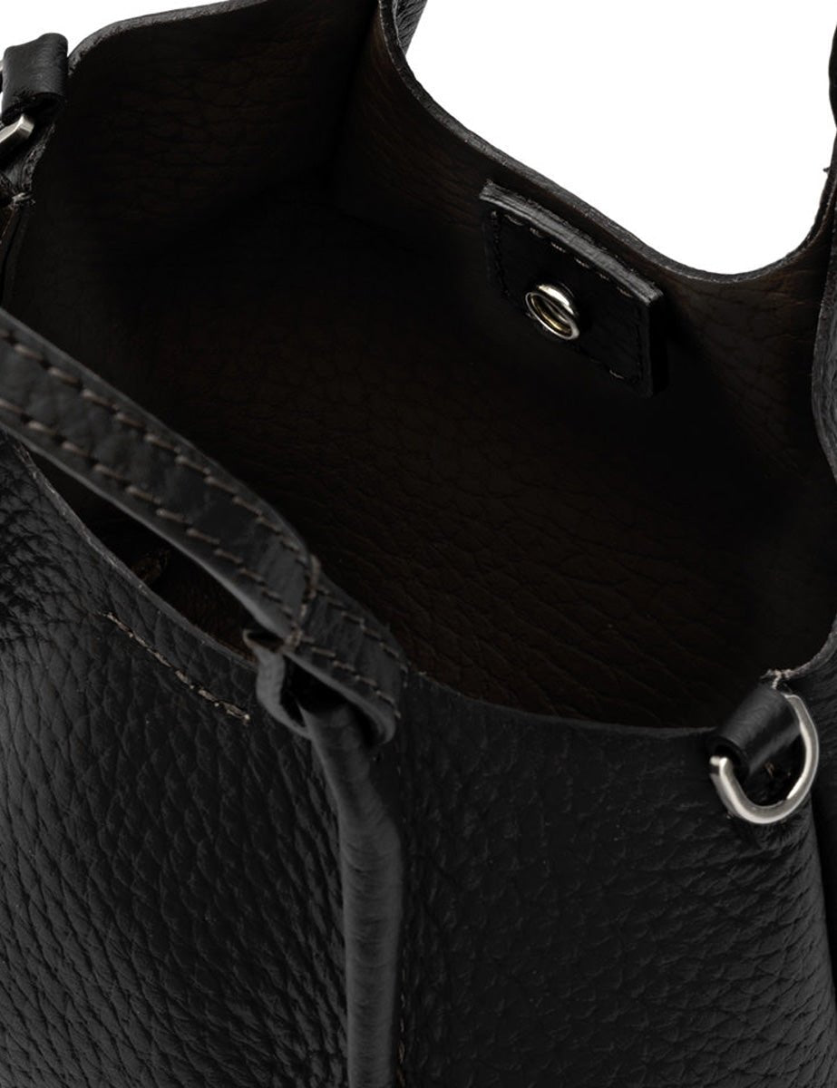 borsa pelle dua nero castoro - gianni chiarini - clutch