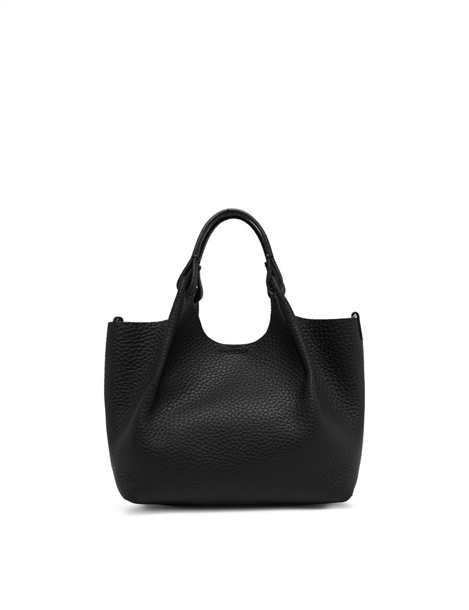 borsa pelle dua nero castoro - gianni chiarini - shopper