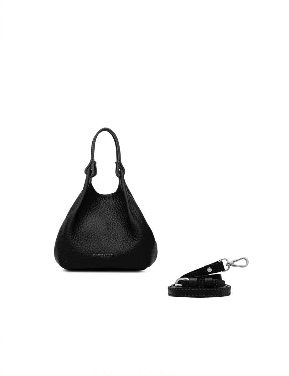 borsa pelle dua nero castoro - gianni chiarini - clutch
