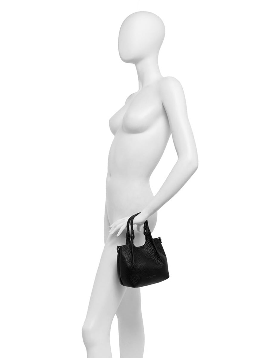 borsa pelle dua nero castoro - gianni chiarini - clutch