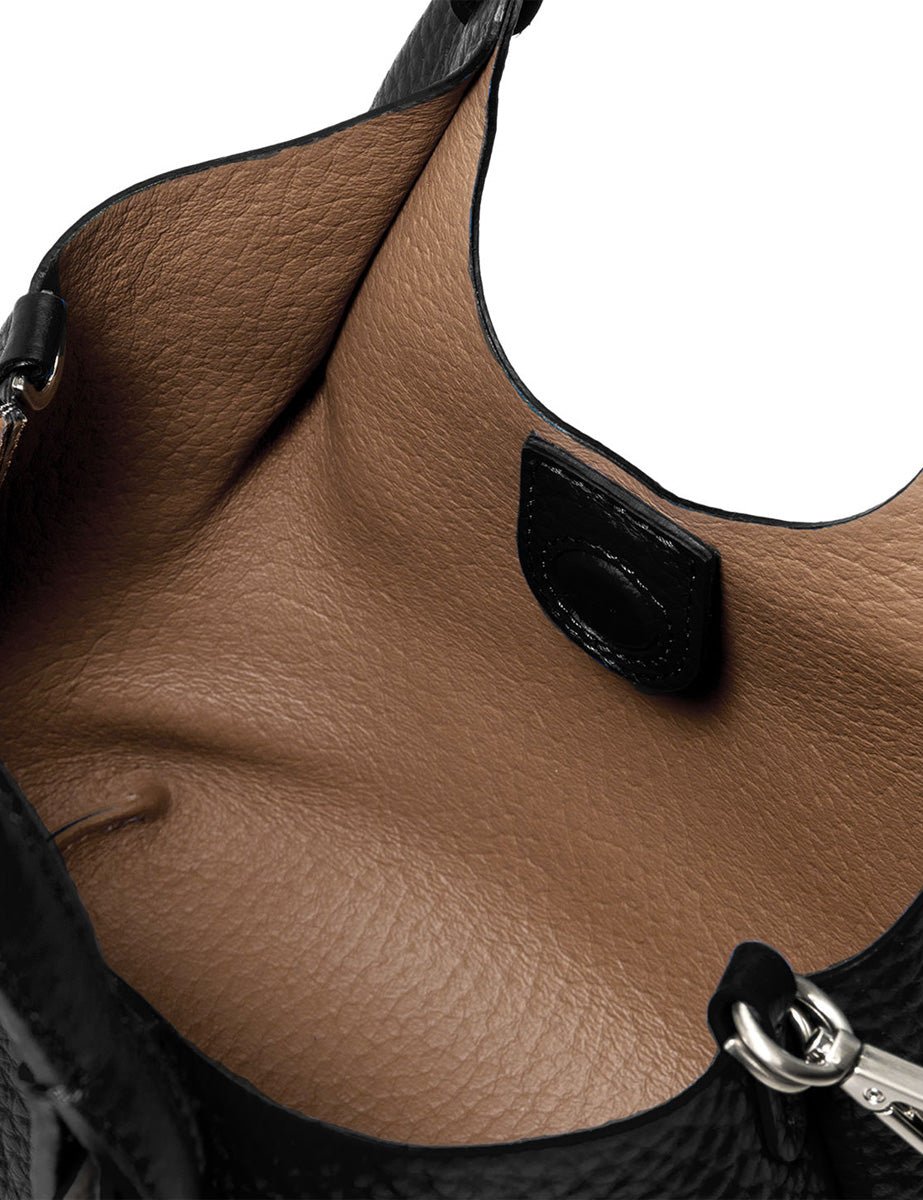 borsa pelle dua nero nature - gianni chiarini - shopper