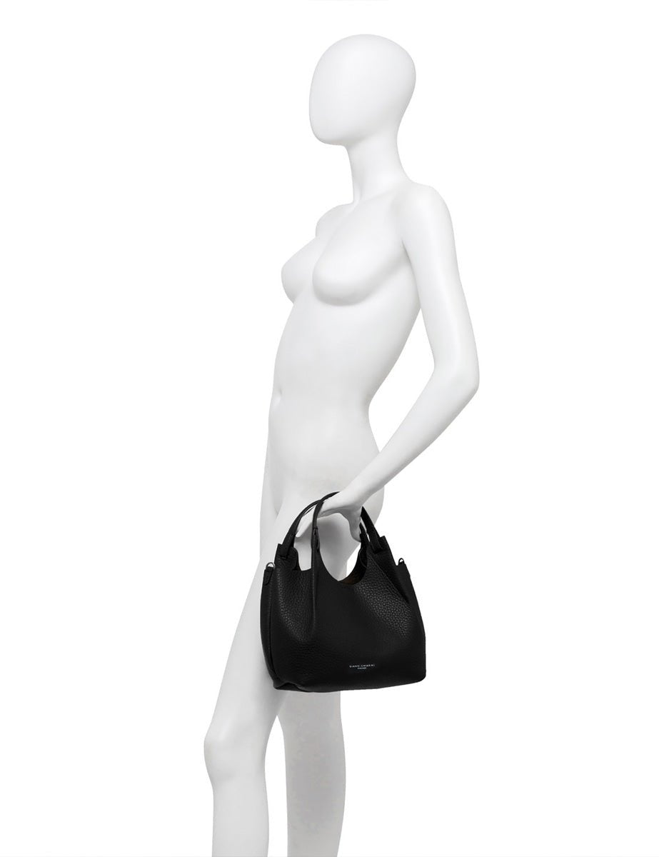 borsa pelle dua nero nature - gianni chiarini - shopper