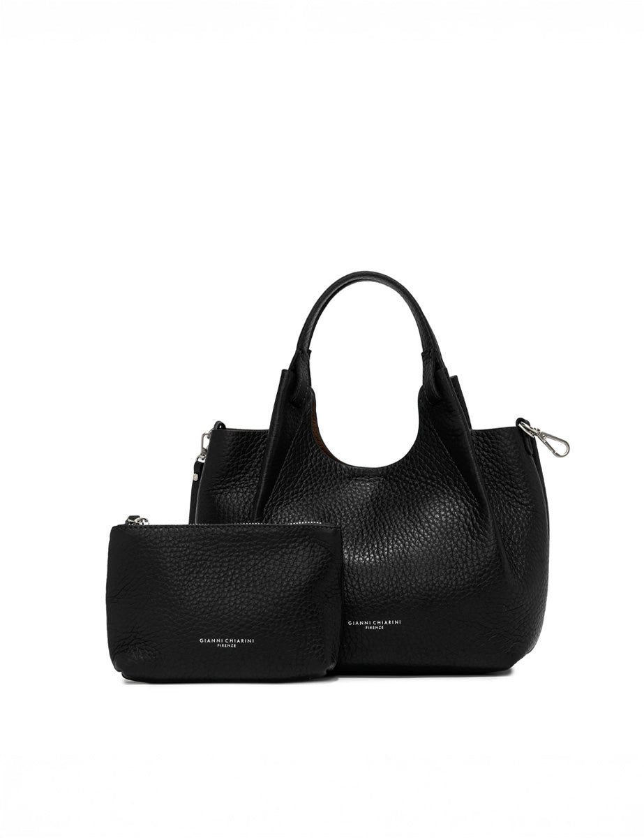 borsa pelle dua nero nature - gianni chiarini - shopper