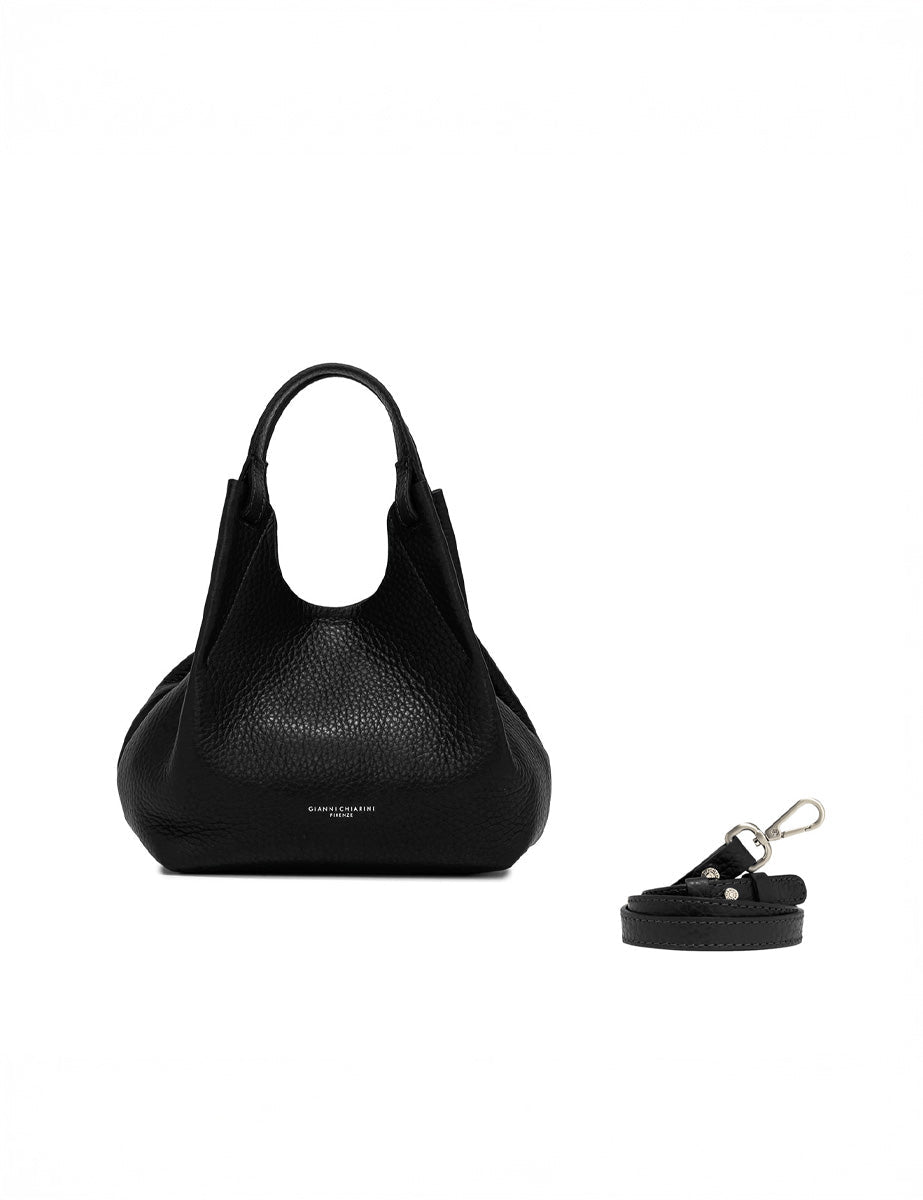 borsa pelle dua nero nature - gianni chiarini - shopper