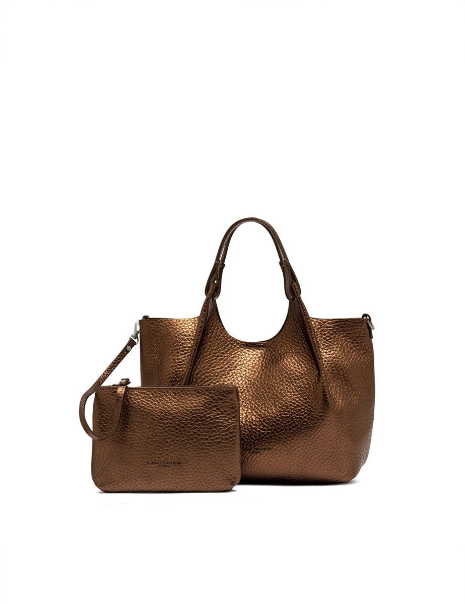 borsa pelle dua bronzo - gianni chiarini - shopper