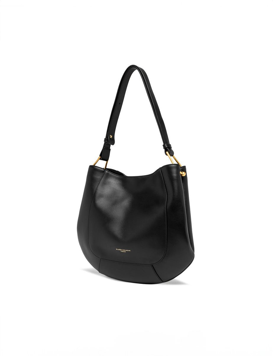 borsa pelle ella nero - gianni chiarini - shopper
