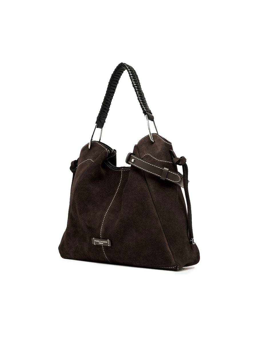 borsa pelle era marrone scuro - gianni chiarini - shopper
