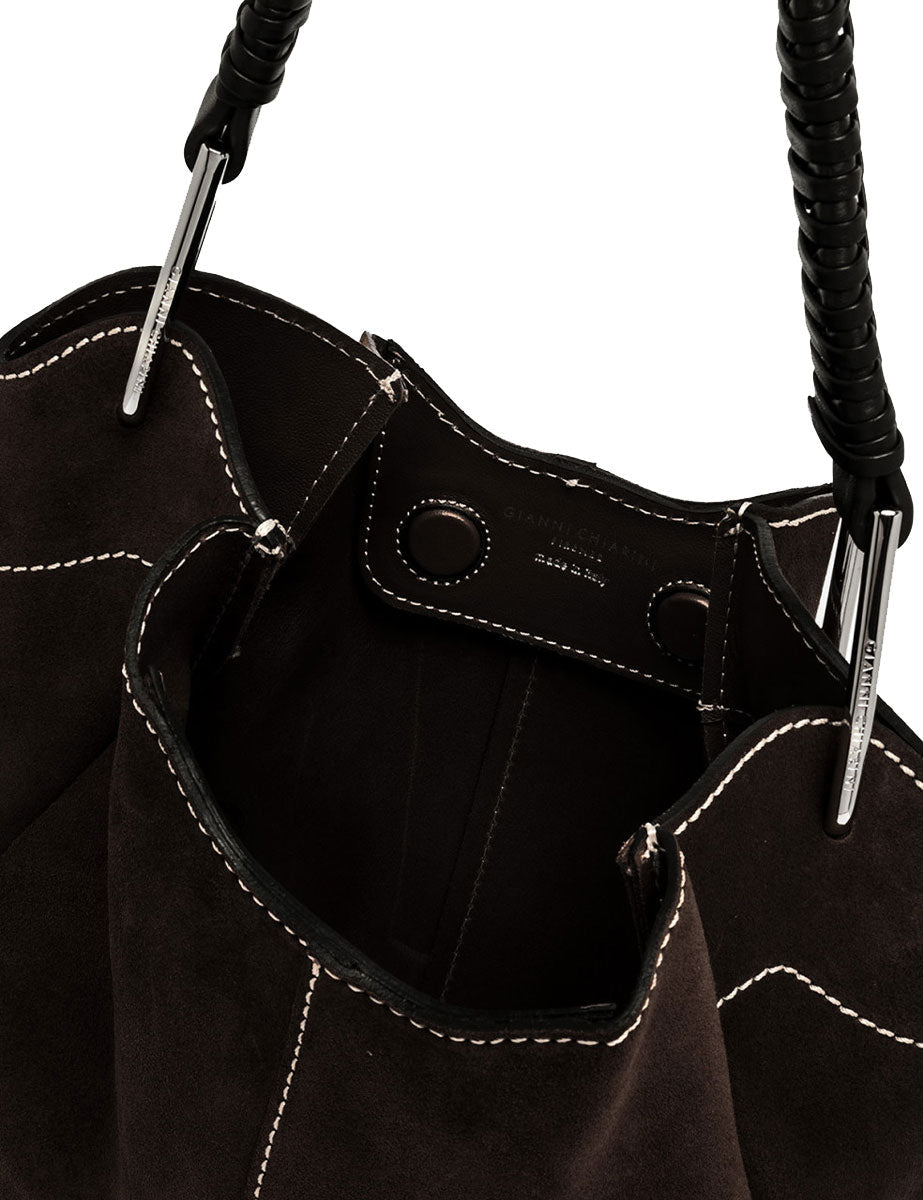 borsa pelle era marrone scuro - gianni chiarini - shopper