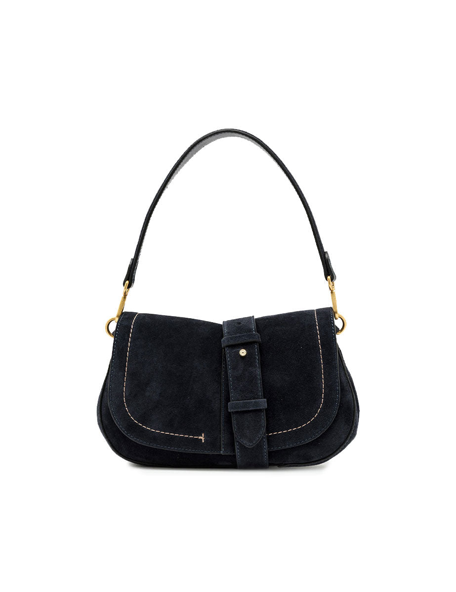 borsa pelle helena round blu - gianni chiarini - clutch