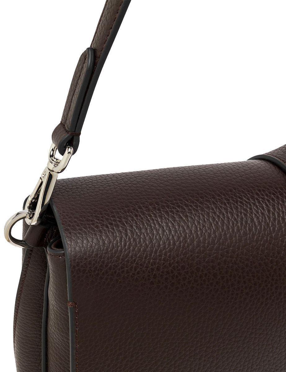 borsa pelle helena round marrone scuro - gianni chiarini - clutch