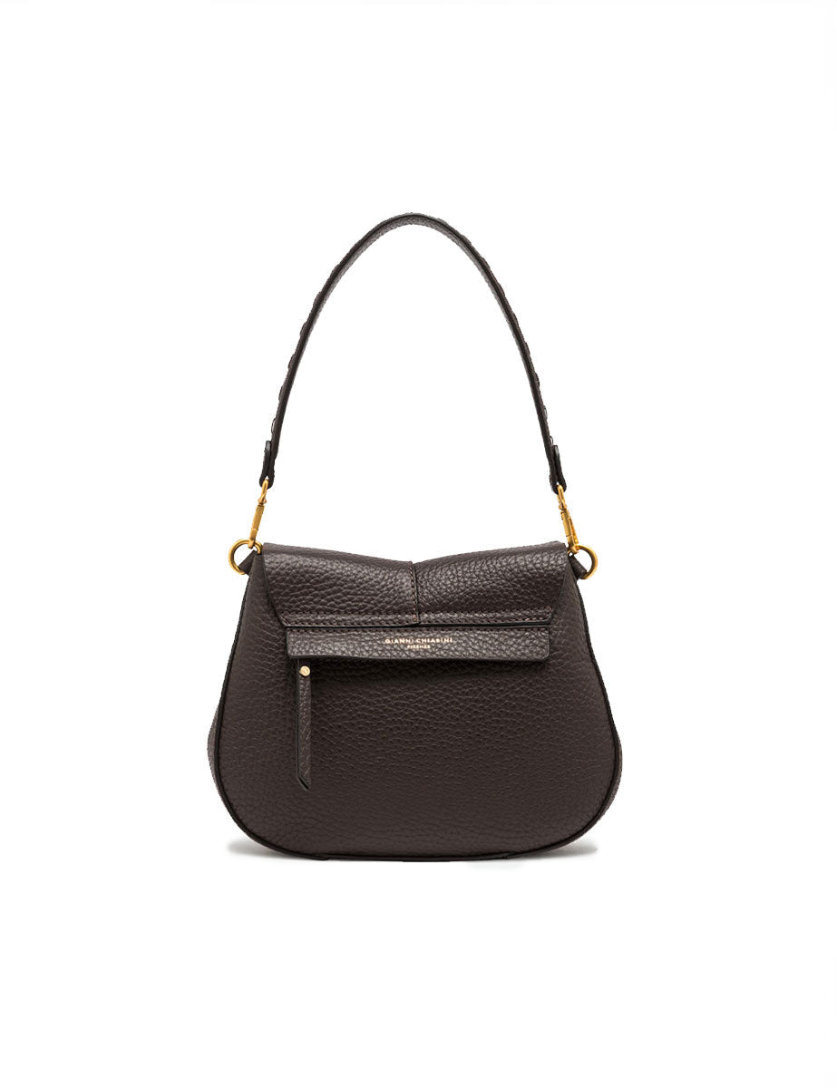borsa pelle helena round marrone scuro - gianni chiarini - clutch