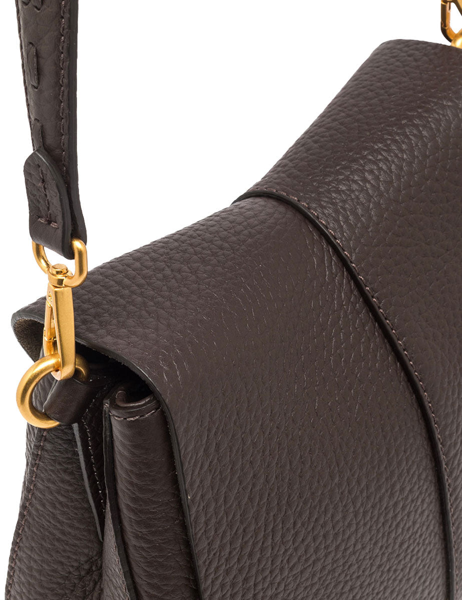 borsa pelle helena round marrone scuro - gianni chiarini - clutch