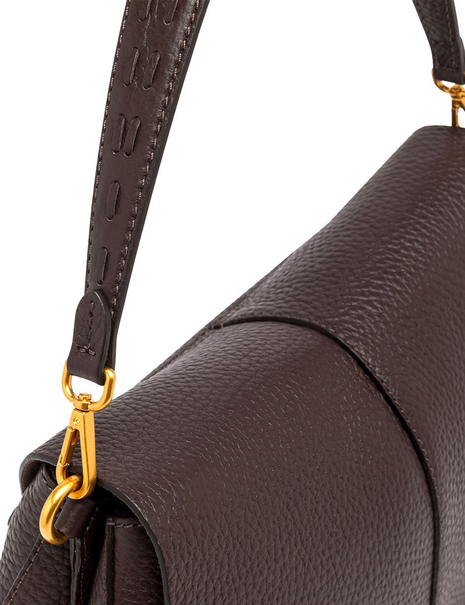 borsa pelle helena round marrone scuro - gianni chiarini - clutch