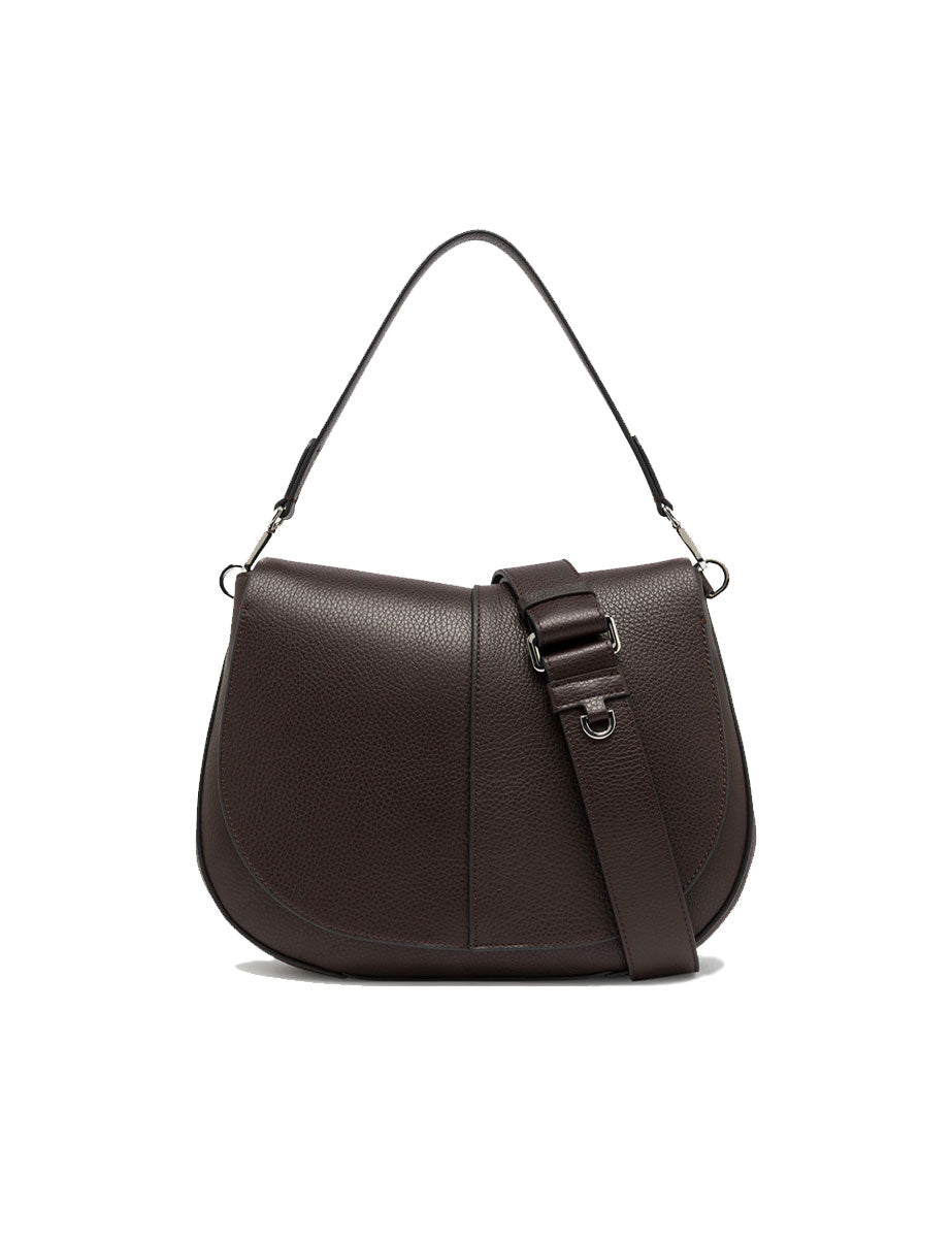 borsa pelle helena round marrone scuro - gianni chiarini - clutch