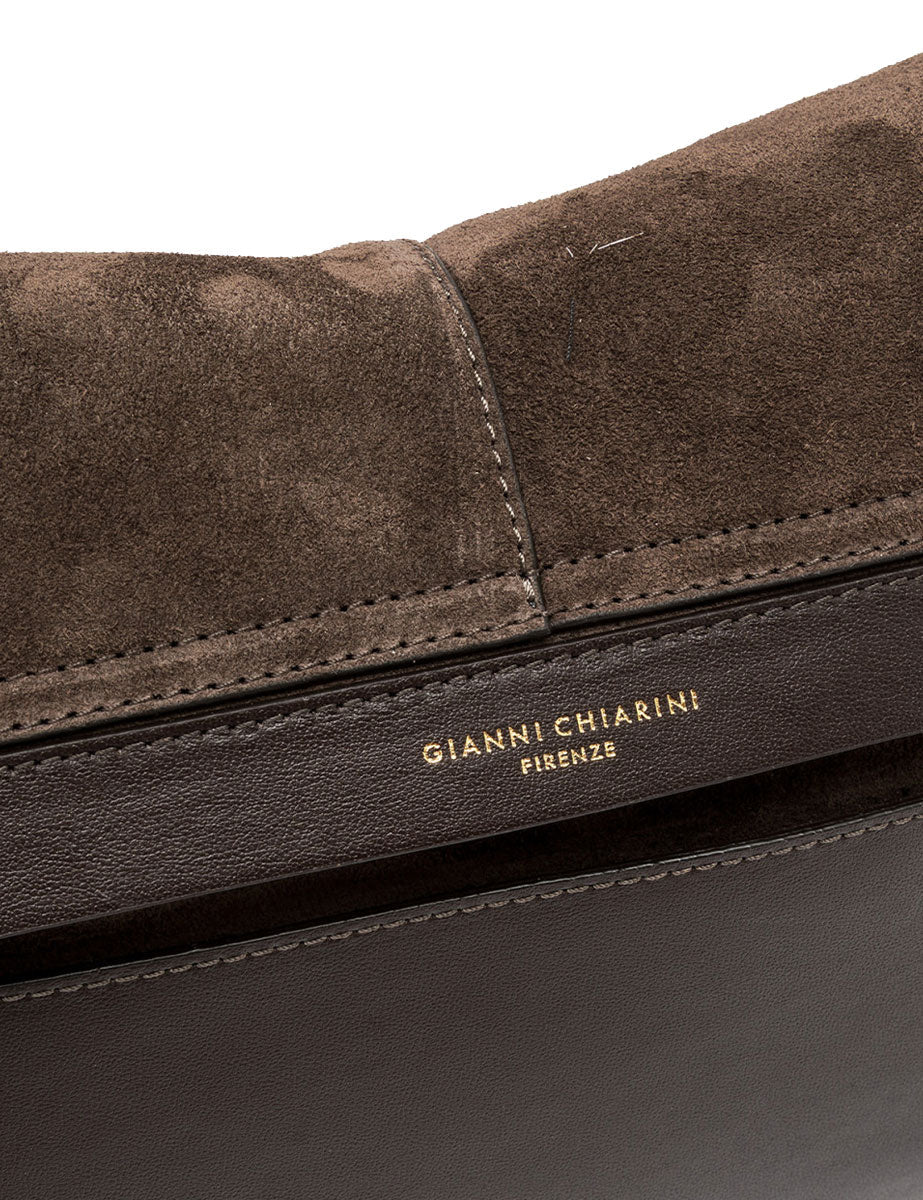 borsa pelle helena round marrone scuro - gianni chiarini - clutch