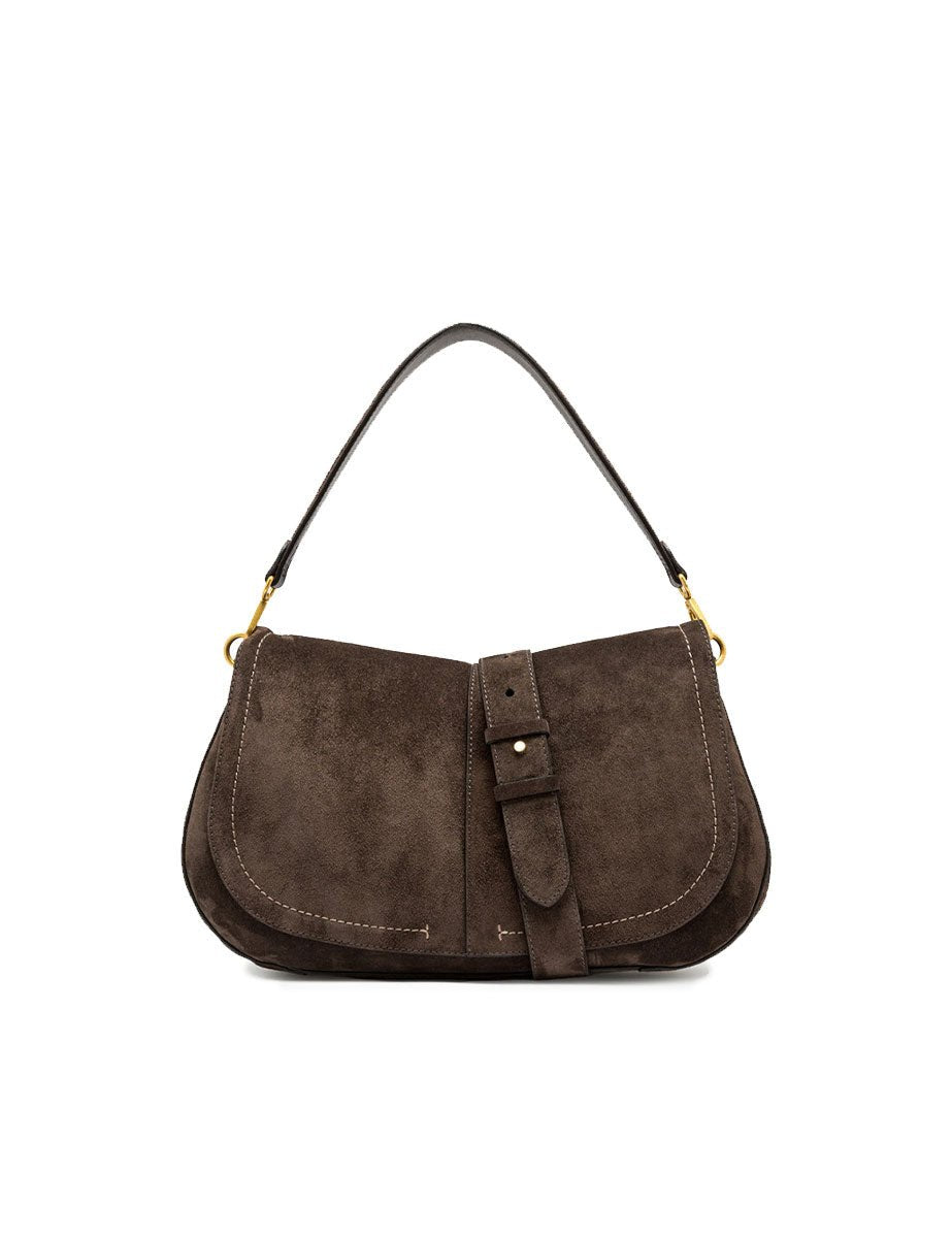 borsa pelle helena round marrone scuro - gianni chiarini - clutch