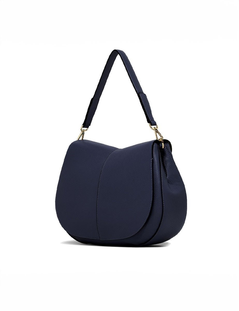 borsa pelle helena round navy - gianni chiarini - clutch