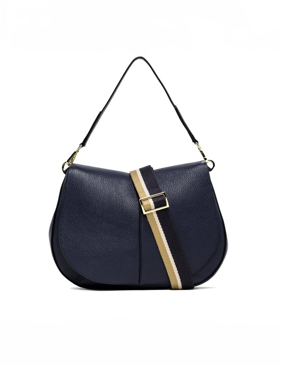 borsa pelle helena round navy - gianni chiarini - clutch