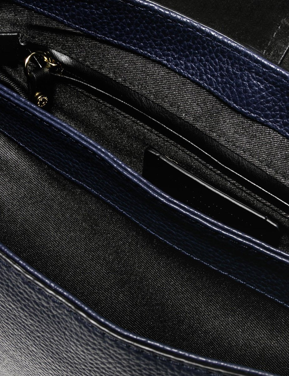 borsa pelle helena round navy - gianni chiarini - clutch