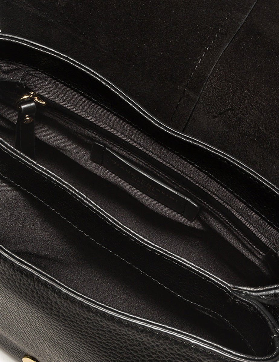 borsa pelle helena round nero - gianni chiarini - clutch