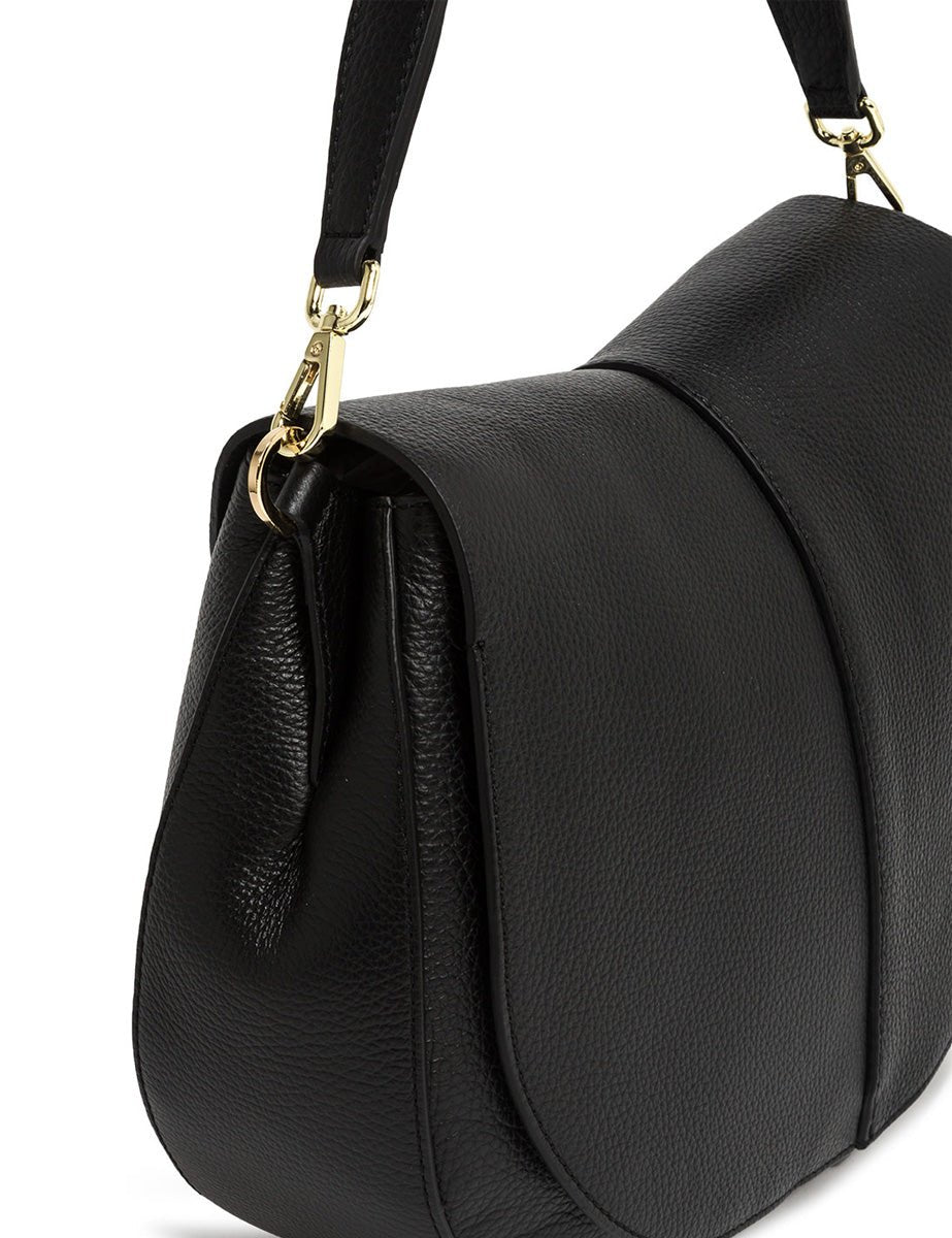 borsa pelle helena round nero - gianni chiarini - clutch