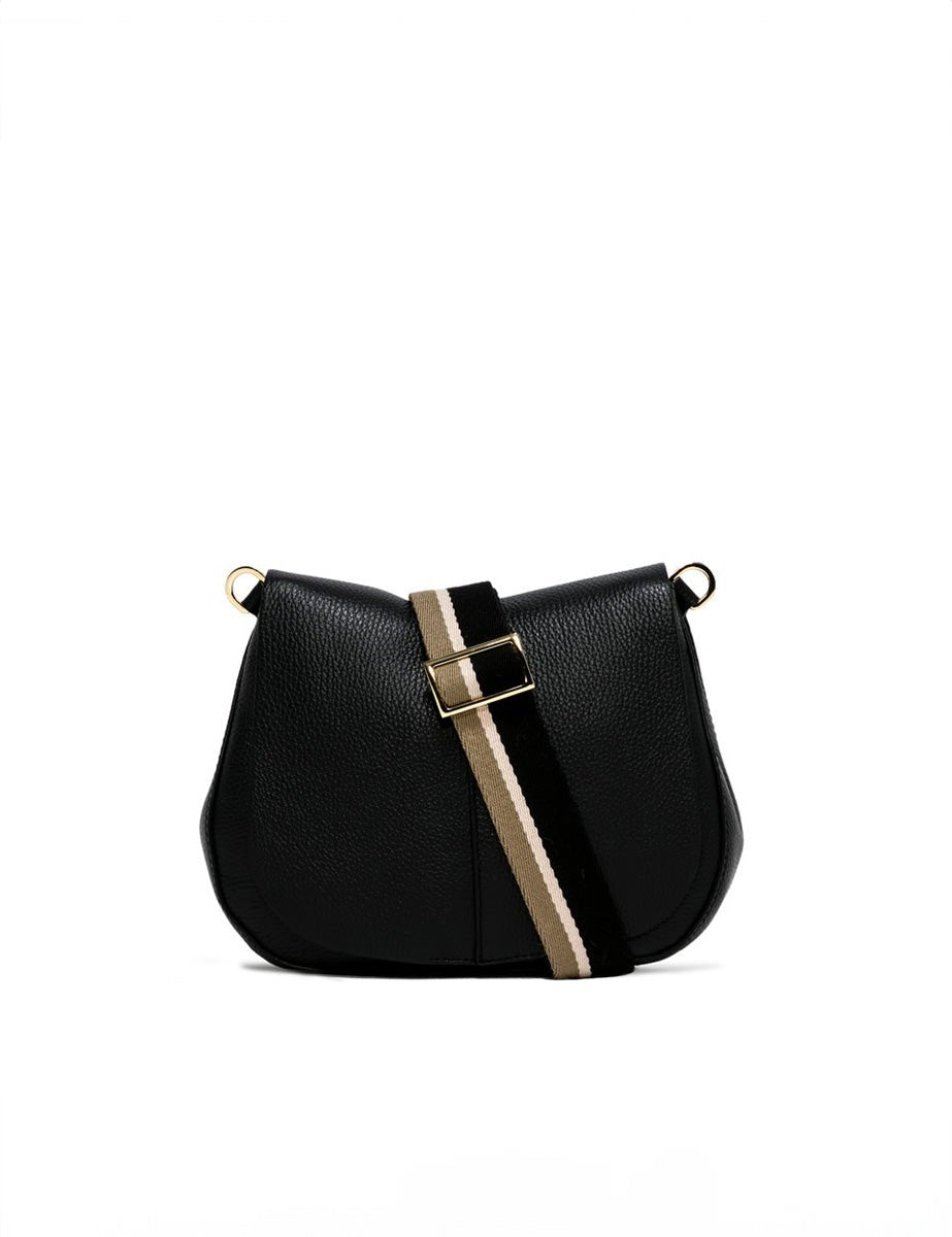 borsa pelle helena round nero - gianni chiarini - clutch