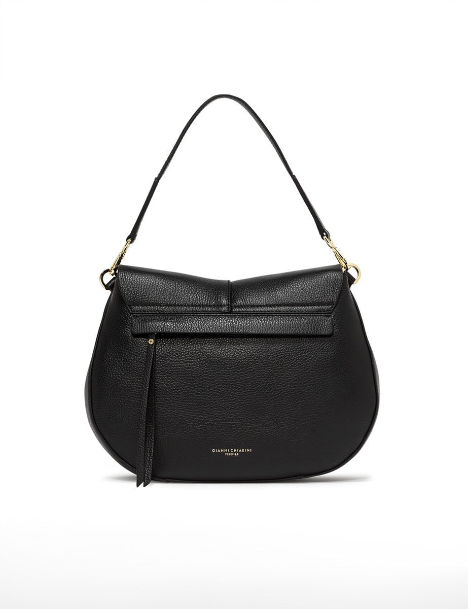 borsa pelle helena round nero - gianni chiarini - clutch