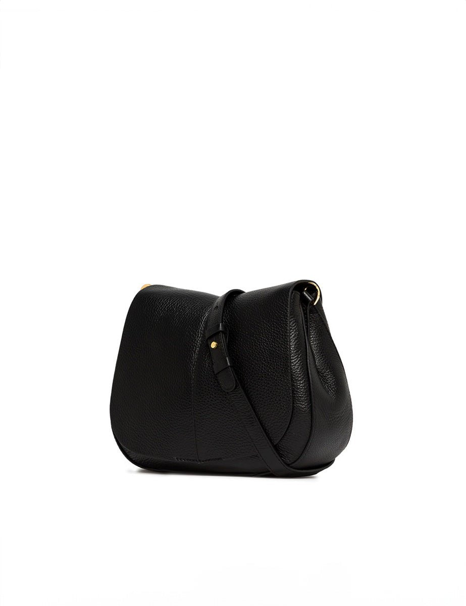 borsa pelle helena round nero - gianni chiarini - clutch