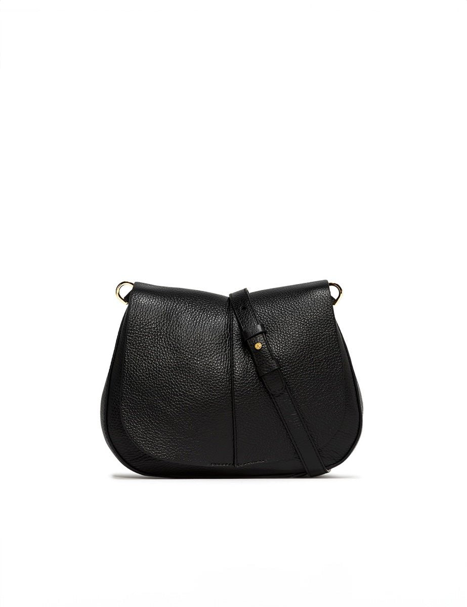 borsa pelle helena round nero - gianni chiarini - clutch