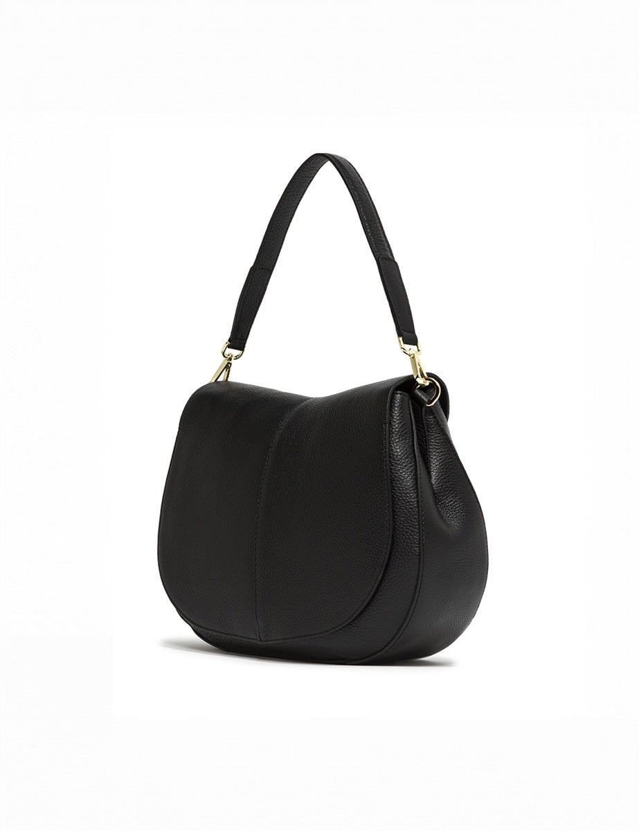 borsa pelle helena round nero - gianni chiarini - clutch
