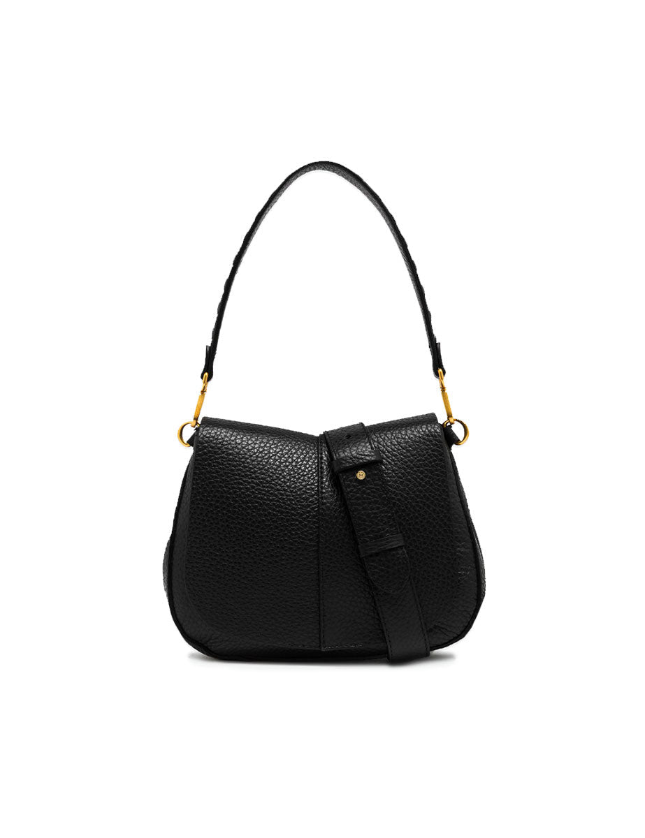 borsa pelle helena round nero - gianni chiarini - clutch