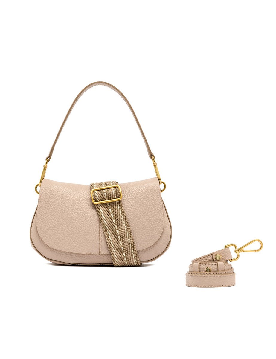 borsa pelle helena round pink salt - gianni chiarini - clutch