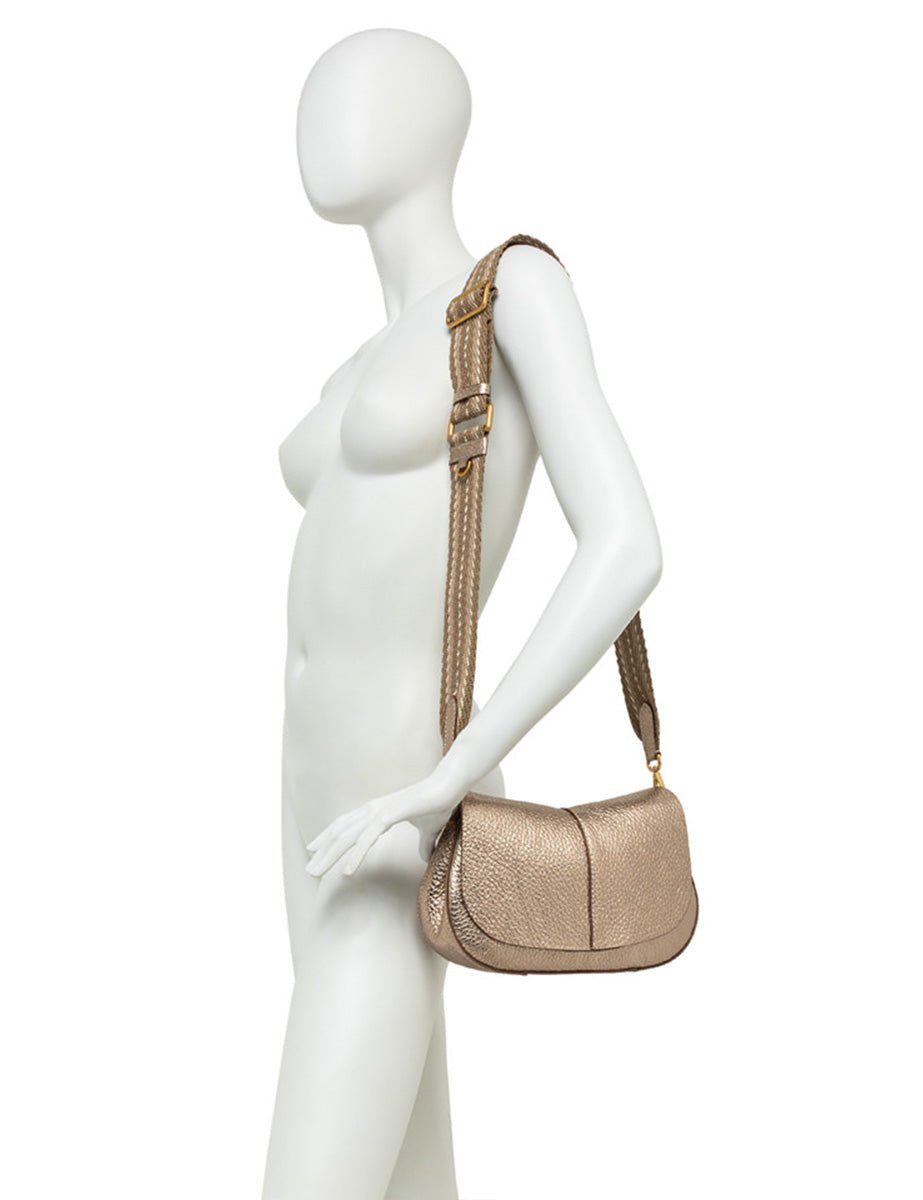 borsa pelle helena round sabbia - gianni chiarini - clutch