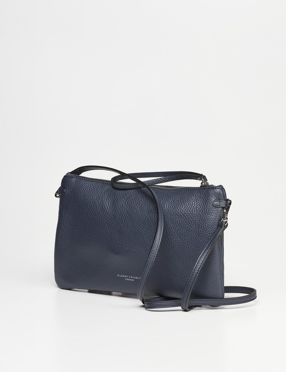 borsa pelle hermy navy - gianni chiarini - clutch