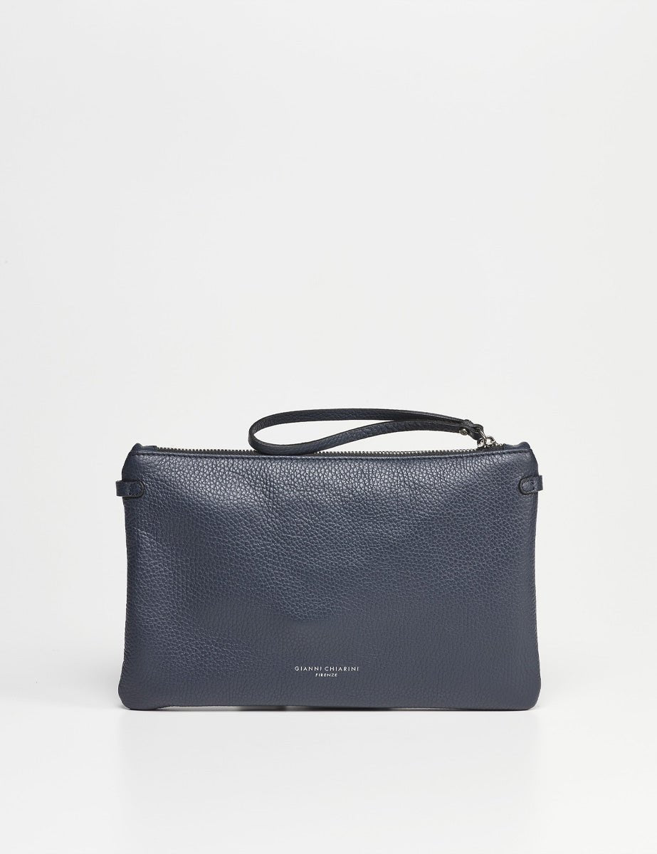 borsa pelle hermy navy - gianni chiarini - clutch