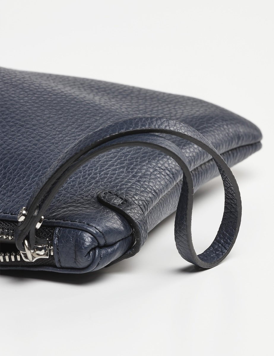 borsa pelle hermy navy - gianni chiarini - clutch