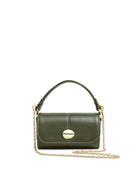 borsa pelle interno cashmere verde - unica bag lab - clutch