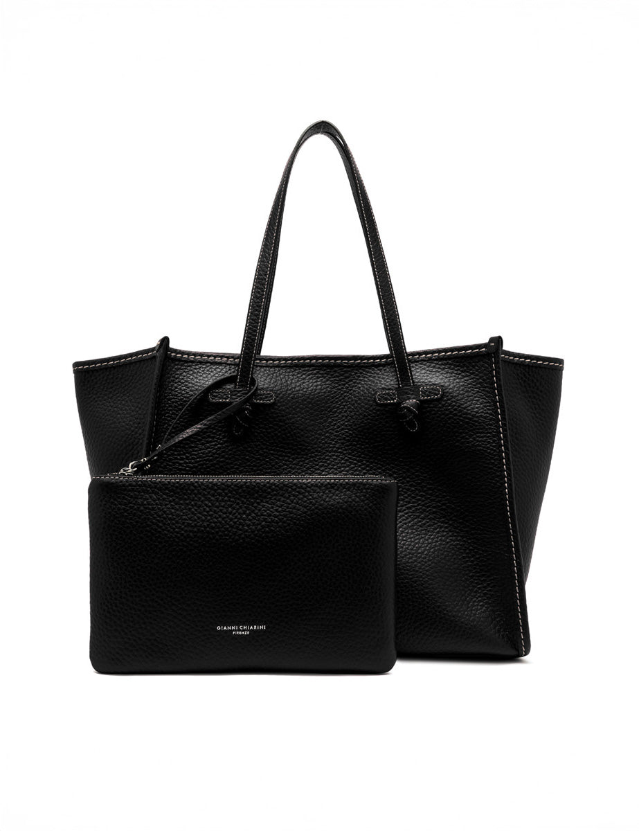 borsa pelle marcella nero - gianni chiarini - shopper
