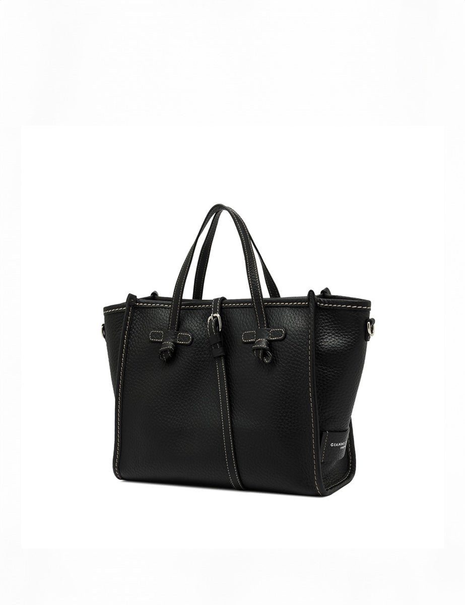 borsa pelle marcella nero - gianni chiarini - shopper