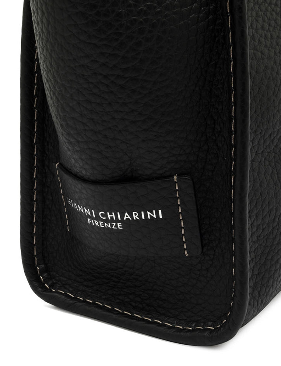 borsa pelle marcella nero - gianni chiarini - shopper