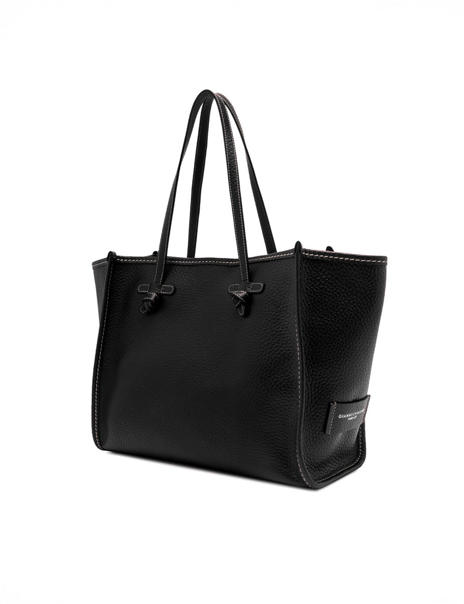 borsa pelle marcella nero - gianni chiarini - shopper